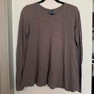 Anthropologie Left of Center Taupe Swing Long Sleeve Tee